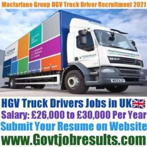 Macfarlane Group HGV Truck Driver Recruitment 2021-22