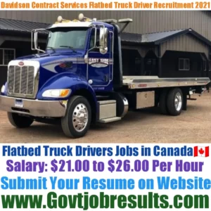 Davidson Contract Services Flatbed Truck Driver Recruitment 2021-22