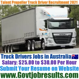 Talent Propeller Truck Driver Recruitment 2021-22