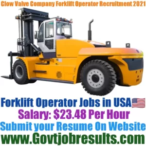 Clow Valve Company Forklift Operator Recruitment 2021-22
