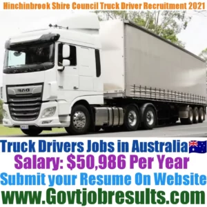 Hinchinbrook Shire Council Truck Driver Recruitment 2021-22
