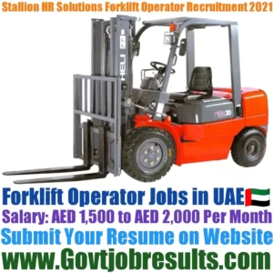 Stallion HR Solutions Forklift Operator Recruitment 2021-22