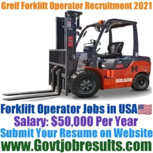 Greif Forklift Operator Recruitment 2021-22