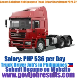 Access Solutions Multipurpose Truck Driver Recruitment 2021-22