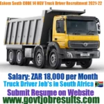 Eskom South HGV CODE 14 Truck Driver Recruitment 2021-22