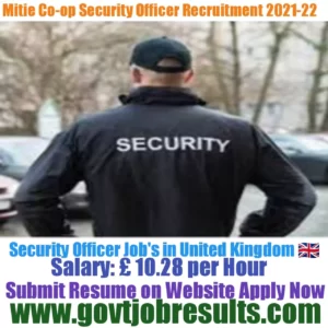 Mitie Co-op Security Officer recruitment 2021-22