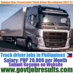 Sandust Bros Corporation HGV Truck Driver Recruitment 2021-22