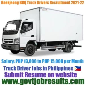 Baek Jeong Truck Driver Recruitment 2021-22