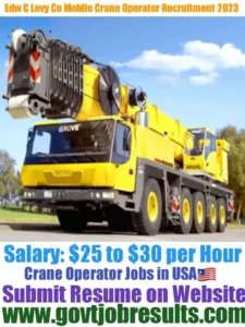 Edw C Levy CO Mobile Crane Operator Recruitment 2023-24