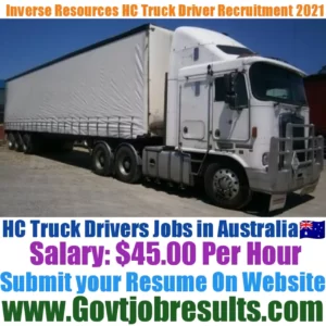 Inverse Resources HC Truck Driver Recruitment 2021-22
