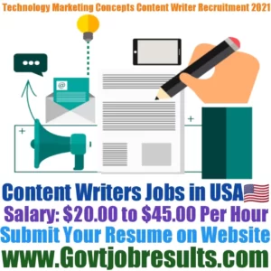 Technology Marketing Concepts Content Writer Recruitment 2021-22