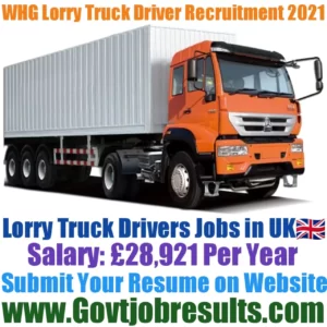 Whg Lorry Truck Driver Recruitment 2021-22