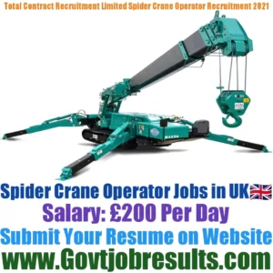 Total Contract Recruitment Limited Spider Crane Operator Recruitment 2021-22