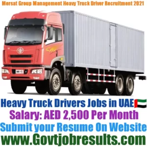 Mersat Group Management LLC Heavy Truck Driver Recruitment 2021-22