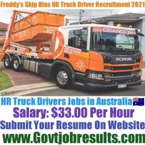 Freddys Skip Bins HR Truck Driver Recruitment 2021-22
