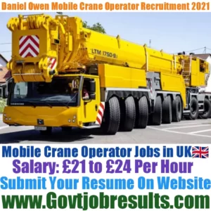 Daniel Owen Mobile Crane Operator Recruitment 2021-22