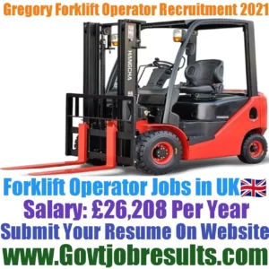  Gregory Forklift Operator Recruitment 2021-22