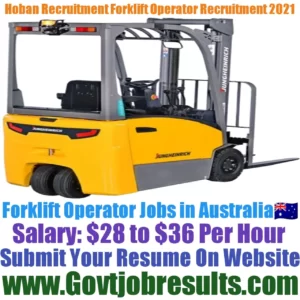 Hoban Recruitment Forklift Operator Recruitment 2021-22