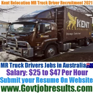 Kent Relocation Group MR Truck Driver Recruitment 2021-22