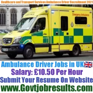 Healthcare and Transport Services Ambulance Driver Recruitment 2021-22