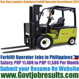 One Stop Logistics Solutions Inc Forklift Operator Recruitment 2021-22