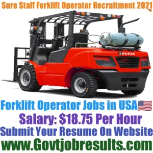 Sure Staff Forklift Operator Recruitment 2021-22