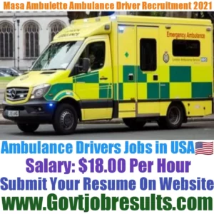 Masa Ambulette Ambulance Driver Recruitment 2021-22