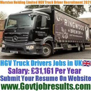 Marston Holding Limited HGV Truck Driver Recruitment 2021-22