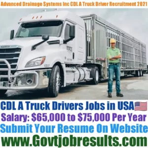 Advanced Drainage Systems Inc CDL A Truck Driver Recruitment 2021-22