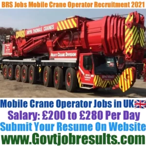 BRS Jobs Mobile Crane Operator Recruitment 2021-22