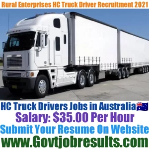 Rural Enterprises HC Truck Driver Recruitment 2021-22
