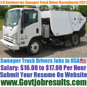 E K Services Inc Sweeper Truck Driver Recruitment 2021-22