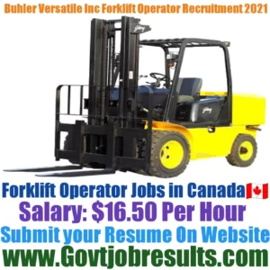 Buhler Versatile Inc Forklift Operator Recruitment 2021-22