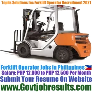 Toplis Solutions Inc Forklift Operator Recruitment 2021-22
