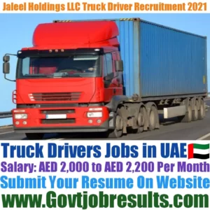 Jaleel Holdings LLC Truck Driver Recruitment 2021-22