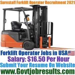 Surestaff Forklift Operator Recruitment 2021-22