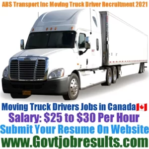 ABS Transport Inc Moving Truck Driver Recruitment 2021-22