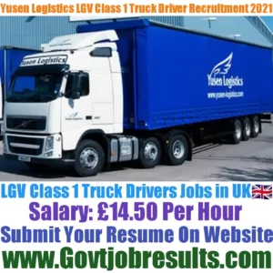 Yusen Logistics LGV Class 1 Truck Driver Recruitment 2021-22