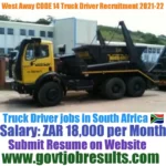 Waste-Away CODE 14 Truck Driver Recruitment 2021-22