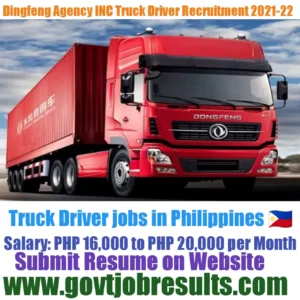Dingfeng Agency INC Truck Driver Recruitment 2021-22