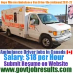 Hope Mission Rescue Ambulance Van Driver Recruitment 2021-22