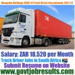 Manqoba Holdings CODE 14 Truck Driver Recruitment 2021-22