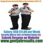 Osage Casino Security Officer Recruitment 2021-22