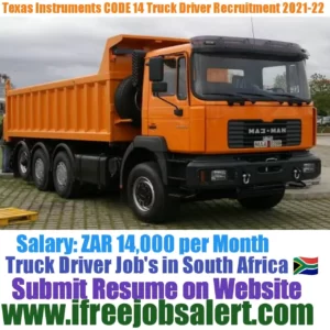 Texas Instruments CODE 14 Truck Driver Recruitment 2021-22