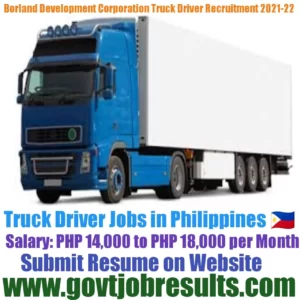 Borland Development Truck Driver Recruitment 2021-22