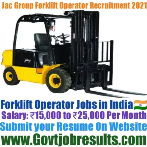 Jac Group Forklift Operator Recruitment 2021-22