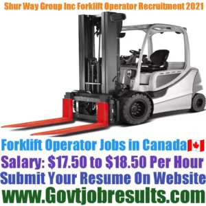Shur Way Group Inc Forklift Operator Recruitment 2021-22