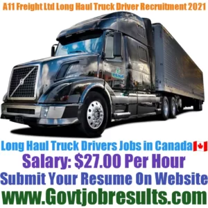 A11 Freight Ltd Long Haul Truck Driver Recruitment 2021-22