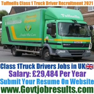 Tuffnells Class 1 Truck Driver Recruitment 2021-22