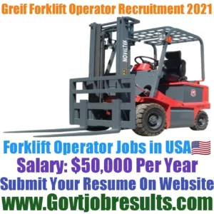 Greif Forklift Operator Recruitment 2021-22